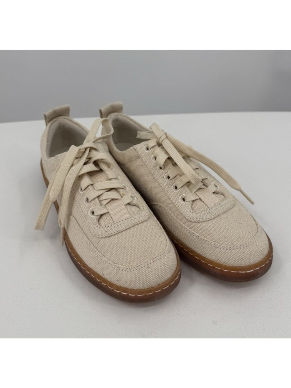 Everlane Tread Bare Sneaker size 7 Women's in Canvas/Red/Blue Lace-up Shoes - Picture 1 of 8
